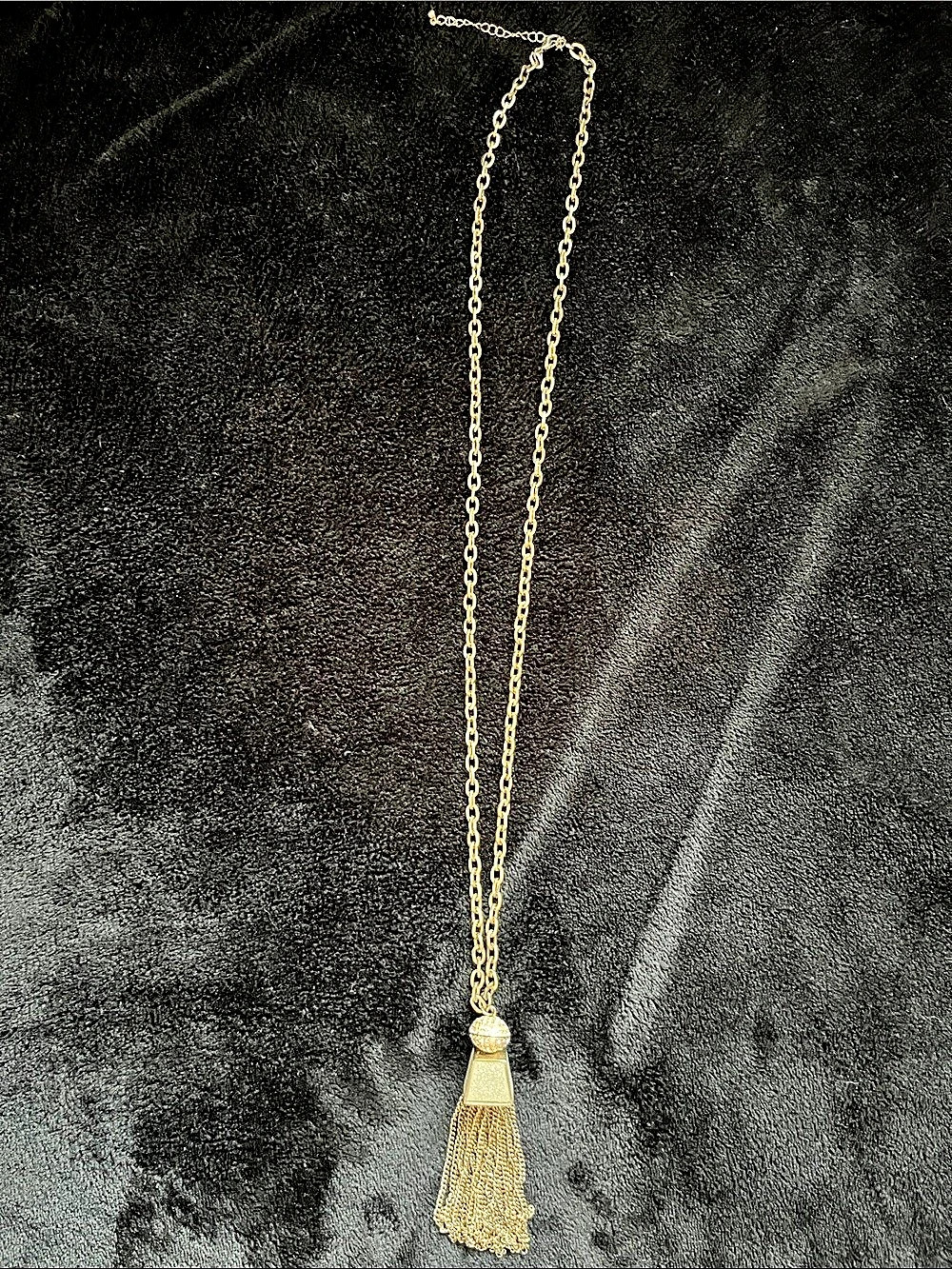 Gold-Tone Tassel Pendant Necklace